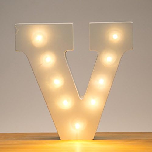 Hostweigh LED Light Alphabet Lights for Festival Decorative, Letter,Party,Wedding (V)