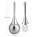 H-risen Toilet Brush with 304 Stainless Steel Base + ABS Plastic Handle (Silver)