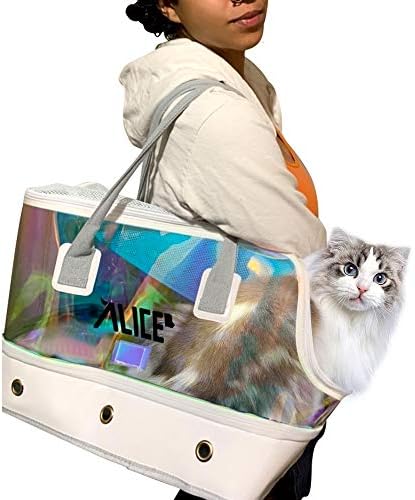 Alice Dog Purse Small to Medium Sized Dog Carrier Purse Puppy Carrier of 12Lbs Travel Tote Bag Stylish Laser Pet Purse Soft-Sided Collapsible Pet Carrier