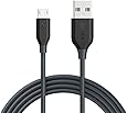 Anker PowerLine Micro USB (6ft) - Durable Charging Cable, with Kevlar Fiber and 10000+ Bend Lifespan for Samsung, Nexus, LG, Motorola, Android Smartphones and More (Gray)