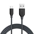 Anker PowerLine Micro USB (6ft) - Durable Charging Cable, with Kevlar Fiber and 10000+ Bend Lifespan for Samsung, Nexus, LG, Motorola, Android Smartphones and More (Gray)