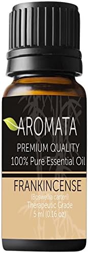 Frankincense Essential Oil 100% Pure by AROMATA – Feel great w/this superstar of wellness! Wild grown (Boswellia carteri), Somalian. Therapeutic &amp; aromatherapy grade oil. (10 ml)