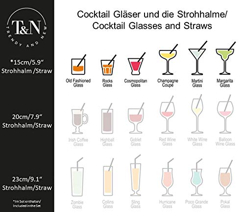 T&N Glas Strohhalm 8er Set - Trinkhalme Glas + 2 Bürsten - Strohhalm wiederverwendbar Glas - umweltfreundlich, mehrweg… – Bild 8
