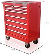 US PRO Red Steel Tool Chest Roller Cabinet 7 Drawers Work Storage Box view 2