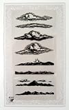 Cloud and Mountains Engraving Borders Clear Stamps Set