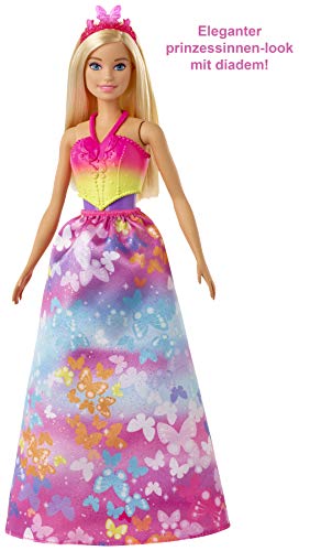 Barbie GJK40 - Dreamtopia 3-in-1 Fantasie Spielset, Puppe (blond) mit 3 Outfits und Zubehör: Fee, Meerjungfrau und Prinzessin, Spielzeug ab 3 Jahren – Bild 4