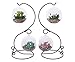 TQVAI 2 Pack Glass Air Plant Vase Terrarium Orbs with S Metal Stand, Black