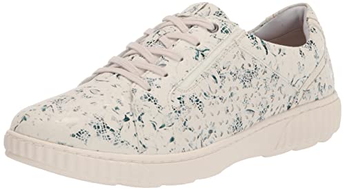 Clarks Women’s Caroline Ella Sneaker, Blue Floral Textile, 7 Wide