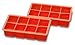 DecoBros 2 Pack Silicone 2-Inch King Cube Ice Tray, Orange