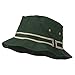 Striped Hat Band Fisherman Bucket Hat - Green Khaki L-XL