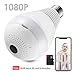ZEEPIN Bulb WiFi IP Camera Wireless, Hidden Cameras 360 Panoramic 2.0MP 1080P Secuity Light and Infrared Night Vision with Free 32G Card Smart Home Gifts
