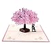 EcoToKo Valentine Day 3D Pop Up Card Fall In Love Cherry Blossom Tree Couple Handmade Romantic Greeting Card To Lover Girlfriend Wife Love Sign Birthday Anniversary Wedding Engagement