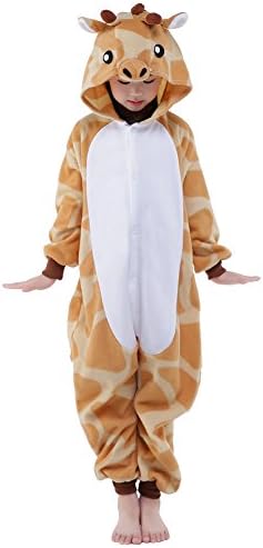SWEETXIN Unisex Children Pyjamas Animals Cosplay Costumes (10-height 55-58", Giraffe)