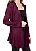 DRSKIN Women's Open - Front Long Sleeve Knit Cardigan (Cardigan Wine, XL)