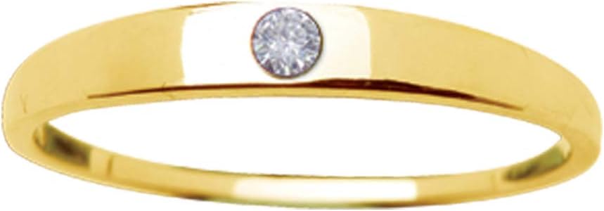 Precious PiecesSterling Silver with Gold-Plating Baby Ring with CZ