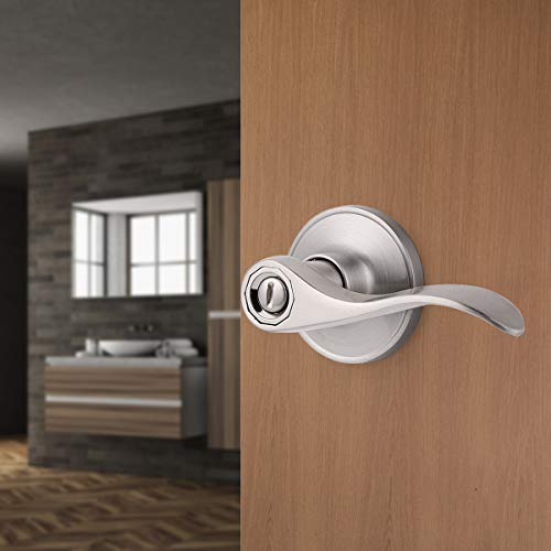 Gobrico 6 Pack Privacy Locksets Interior Door Levers/Handles for