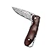 KUBEY Damascus Steel Folding Pocket Knife,Rosewood Handle,About 2 Inch Blade