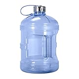 Geo Sports Bottles GEO 1 Gallon (128oz) BPA Free Reusable Leak-Proof Drinking Water Bottle w/48mm Stainless Steel Cap (Dark Blue)
