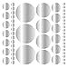 Assorted Size Polka Dot Decals - Repositionable Peel and Stick Circle Wall Decals for Nursery, Kids Room, Mirrors, and Doors (Silver)
