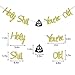 Holy Shit You're Old Banner Gold Glitter for 30th 40th 50h 60th 70th 80th 90th Funny Birthday Decoration