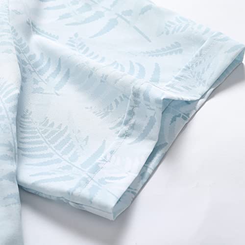 SheLucki Hawaiian Shirt for Men, Unisex Summer Beach Casual Short Sleeve Button Down Shirts, Printed Palmshadow Clothing Leaf Light 2Green XL