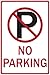 Zing Green Products 2465 Eco Safety Engineer Grade Prismatic Parking Sign, No Parking Symbol, No Parking, 18 x 12 Inch, Red on White