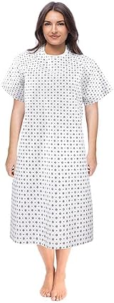 Unisex Patient Hospital Gown Long Length Wrap Around Style Comfortable UK Pack 4 view 6