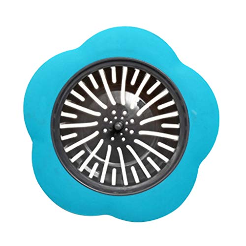 Tuscom Creative Kitchen Bathroom Floor Drain Sink Filter Drains Flower Type Bathtub Sink Strainer Shower Drain Hair Trap Hair Catcher Bath Tub Protector Drain Cover (Blue)