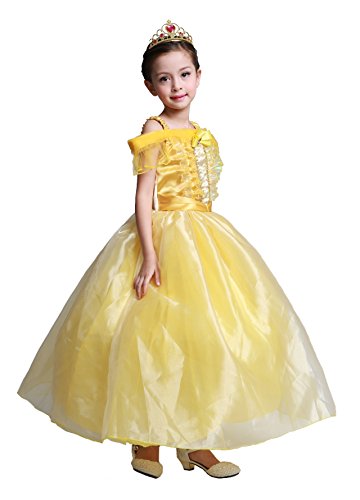 Dressy Daisy Girls' Princess Belle Costumes Princess Dresses Halloween Fancy Dress Size 4