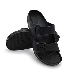 FUNKYMONKEY Women's Comfort Slides Double Buckle