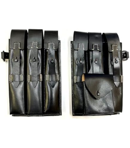 MP40用　黒革マガジンケース+キングアームズ製マガジン４本 ww2 ドイツ軍 MP40用 黒革マガジンケース+キングアームズ製マガジン4本 ww2