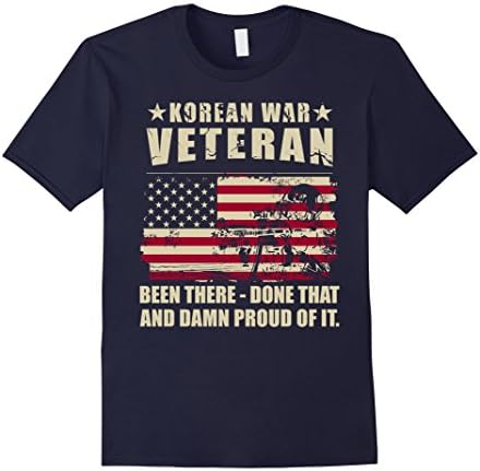 Men's Korean-War' Veteran'-T-Shirt,Proud'-US',Army,Veteran' XL Navy