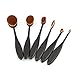 OrliverHL 6Pcs Professional Oval Toothbrush Foundation Contour Powder Blush Conceler Eyeliner Blending Brushes Set
