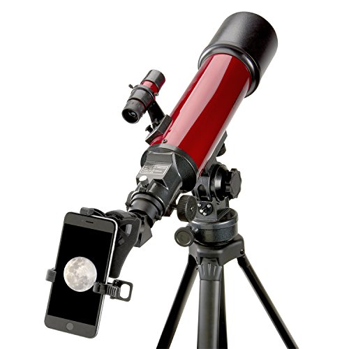 carson red planet series telescopio refractor de 25-56x80 mm con adaptador universal de digiscoping para teléfono inteligente , mediano