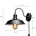 Stepeak Plug in Wall Sconces Lighting Set of Two, Gooseneck Wall Lamp, Industrial Black Light Fixture, Decor for Farmhouse Bar Bedroom Living Room Wall Lights Hallway, E26 Base (Exclude Bulb)