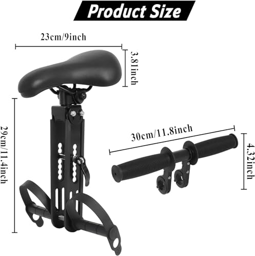 Siege Velo Enfant Avant, Selle de Vélo pour Enfants avec Guidon et Pédalier, Siège de Vélo pour Enfant Compatible avec Les VTT Adulte, Porte Enfant Vélo Amovible Portable pour Enfant de 2 à 5 Ans