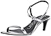 Calvin Klein Women's GARRINA Heeled Sandal, Silver Metallic Box, 9 M US