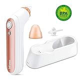 InFanso Baby Nasal Aspirator Electric Nose Cleaner BN320 with Soft LED Light, Wireless Charger and 2 Silicone Tips, BPA Free, Safety and Reliable for Newborns and Toddlers