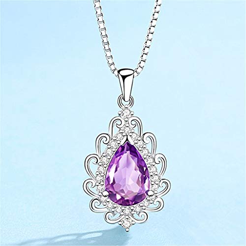 3 callm+Necklace+Amethyst+High+end+Birthstone