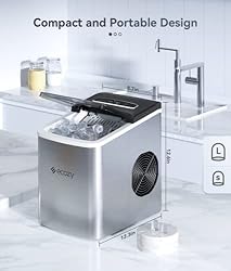 ecozy Portable Ice Maker Countertop, 9 Cubes Ready