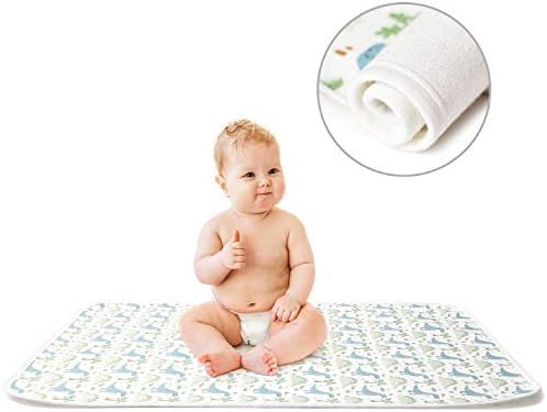 Printed Changing Baby Diaper Pad, Waterproof Pad Baby, Mifiatin Soft Urine Pads Absorbent Blanket Sheet Bed Pads Mattress Change Mat Incontinence Pads for Infant and Adults - Dinosaur(50x70cm)
