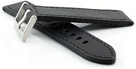 HELM Watches LS2 Leather Watch Strap - Black - 22mm