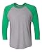 Next Level Women's Rib Collar 3/4 Sleeve T-Shirt, Envy/ Premium Heather, Large