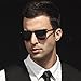 Dollger Classic Semi-Rimless Frame Retro Brand Polarized Sunglasses for Men and Women UV 400 Protection, Black Lens+black Frame, One Size