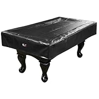 GSE Games & Sports Expert Heavy Duty Leatherette Pool Table Cover | Billiard Table Dust Cover(7-Foot, 8-Foot, 9-Foot) (7ft - Black)