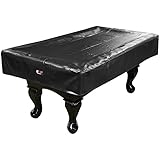 GSE Games & Sports Expert Heavy Duty Leatherette Pool Table Cover | Billiard Table Dust Cover(7-Foot, 8-Foot, 9-Foot) (8ft - Black)