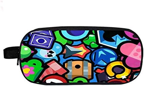 Back to School Brawl Stars Pencil Box School Material To Students Of Cartoon Stationery Storage Bags Double Layer Makeup Bag 24