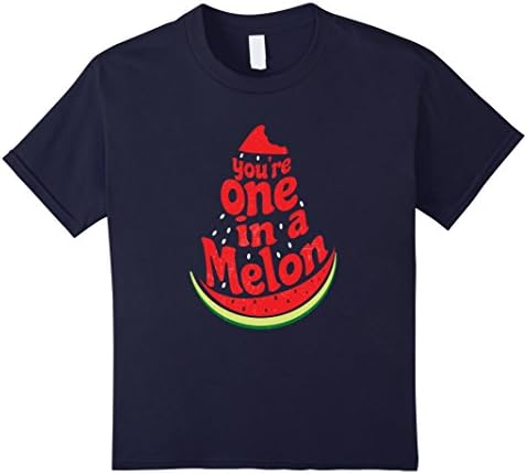 Kids Watermelon Fruit Tees: You're One In A Melon T-Shirt 6 Navy