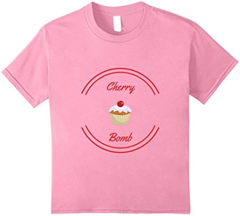 Kids Cherry bomb cupcake cherry sugar T-shirt 10 Pink