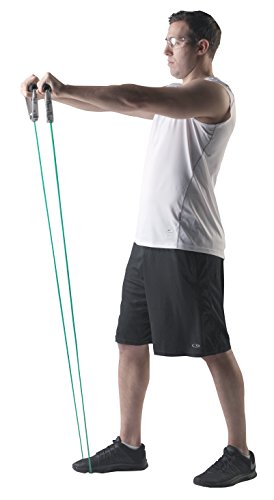 TheraBand Professional Latex Resistance Tubing For Upper Body, Lower Body, and Core Exercise, Physical Therapy, Lower Pilates, At-Home Workouts, and Rehab, 25 Foot, Green, Heavy, Intermediate Level 1